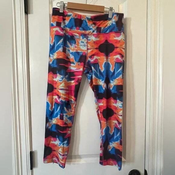 90 Degree by Reflex - Colorful Workout Cropped Pants - EUC - L - Picture 1 of 2